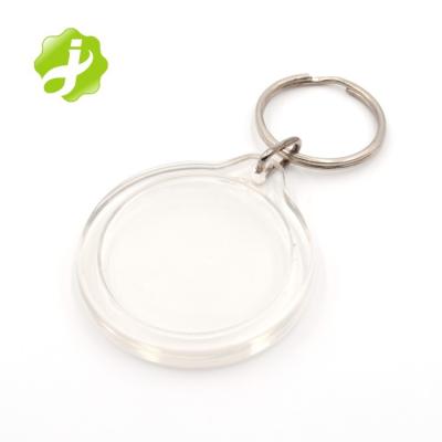 China For businese gifts or home use clear round acrylic photo in diameter 4 cm translucent key ring for sale