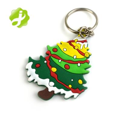 China Anyone Promotional Custom 2022 Fashion Soft Pvc Christmas Tree Key Chain for sale