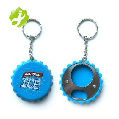 China Viable Custom Logo Beer Bottle Cap Bottle Opener With Keychain for sale