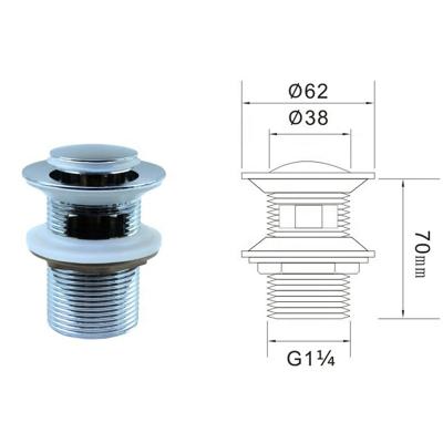 China Corrosion Resistant Small Cap With Overflow Brass Pop Up Chrome Waste Bathtub Drain for sale