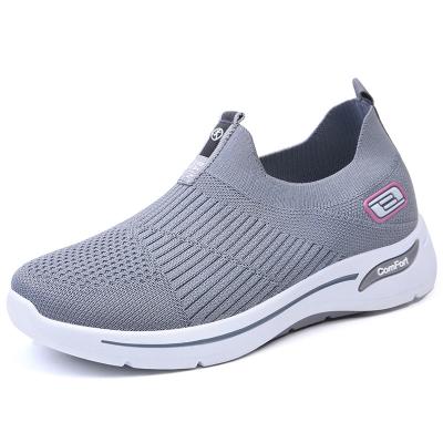 China CUSHIONING fly knit breathable high quality comfortable soft casual shoes women outdoor walking shoes for sale