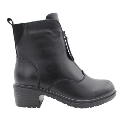 China High Quality Women's Leather Boots Sale Women's Zipper Boots Lightweight Warm Waterproof Heel Ankle Boots for sale