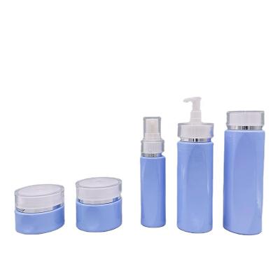 China Recyclable Spot Cosmetics Skin Care Products Set Glass Packaging 40-100ml Lotion Firming Essence Bottle Set Sub-Bottle for sale