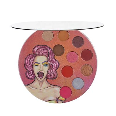 China Wholesale Custom ODM/OEM Custom 10 Colors Round Shape Waterproof Long Lasting Pink Yellow Yellow Eyeshadow Palette for sale