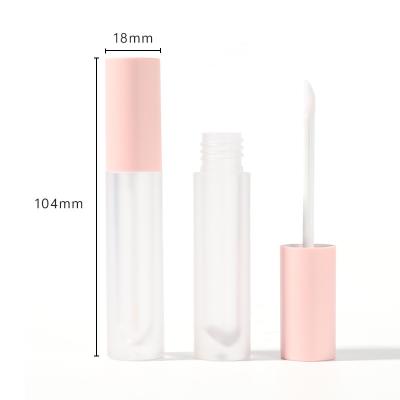 China Pink Frosted Liquid Lip Gloss Tube 5ml DIY Lipstick Empty Bottle Lip Gloss Tube Wholesale High Quality for sale