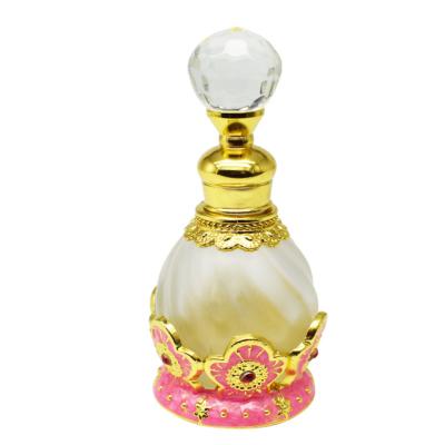 China Wholesale Luxury Apperance OEM/ODM 10ml Middle East Luxury Empty Arabic Style Appearance Gold Color Flat Glass Perfume Bottle for sale