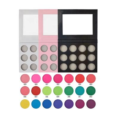 China OEM Wholesale Colors Eyeshadow Palette Diy Powder Dye High Pink Mineral Waterproof Empty Handmade White Black White Custom for sale