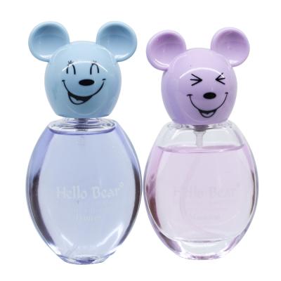 China 35ml Mini Freshener Wholesale Colors Transparent Soft Fragrance Private Label 4 Cute Bear Shape Baby Perfume With Glass Bottle for sale