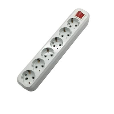 China German type 6 way schuko extension sockets, power strip, CE GS socket 6 way extension socket with wire for sale