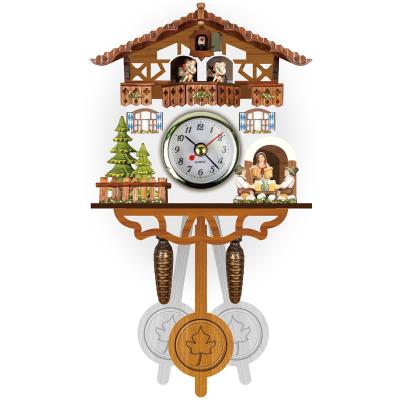 China Antique Style Souvenir Shops Gift Quartz Cuckoo Clock Antique Pendulum, Home Bedroom Nice Clock Wooden Wall for sale