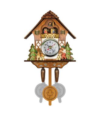 China Manufacture Amazon Supplier Black Forest House Cuckoo Clock Wooden Wall Pendulum Traditional Quartz Clock for sale