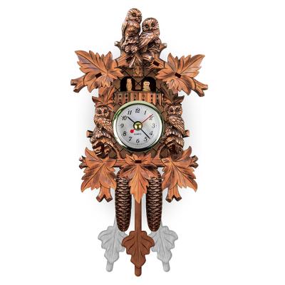 China Table Clock Wooden Cuckoo Wall Clock With Bird Came Out for sale