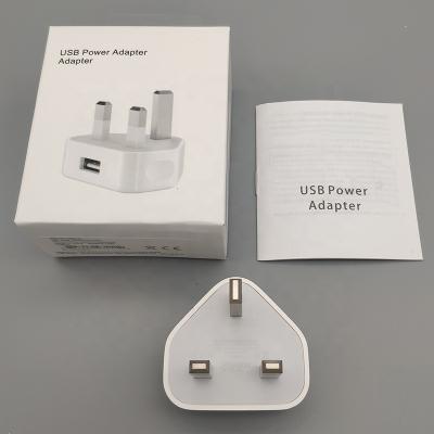 China UK 3Pin Mobile Phone Charger For Apple iPhone XS Max 5W USB Power Adapter UK Wall Charger for sale