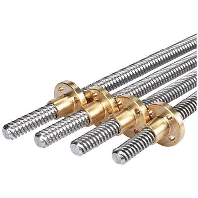 China Automatic Machinery Lead Screws And Trapezoidal Nuts Screw Nut Thread T8 T Stepper Motor Stainless Steel Square CNC Rolled Rod Right Left Hand for sale