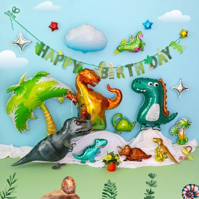 China Latex Mylar Foil Walking Dinosaur Helium Cartoon Foil Balloons Large Dinosaur Balloon for Animal Dinosaur Theme Birthday Party for Boys Girls for sale