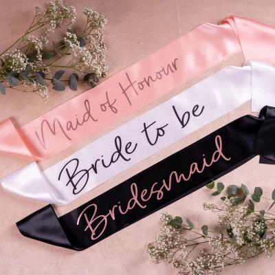 China Bachelorette Party bridal shower Sashes hen party bride to be sash set team bride sash for sale