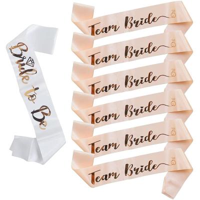 China Bachelorette hen Party Bride to be Bride sash Rose Gold Team bride Bridesmaid sash for sale