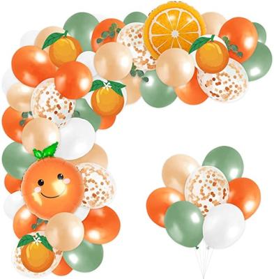 China Little Cutie Baby Shower Balloons Arch Garland Kit Orange Foil Balloons baby shower balloon set kit for sale