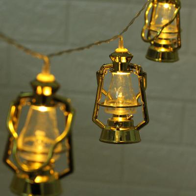 China 10 LEDs Eid Kerosene Lantern Lamp Ramadan Fairy String Lights Battery Operated Ramadan Outdoor Decoration Party Supplies for sale