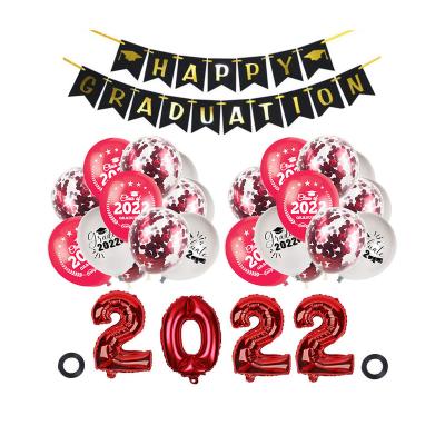 China Class of 2022 Party Supplies Balloon Decorations Kit Happy Graduation Banner Decorations for sale