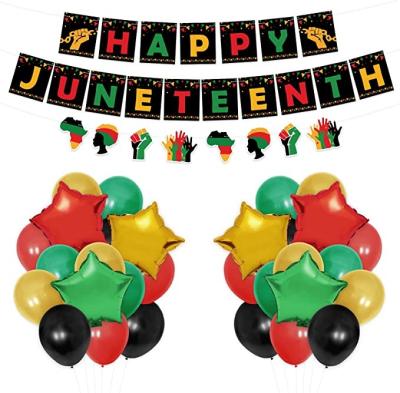 China Happy Juneteenth Banner Garland Balloons Set African American 1865 Freedom Day Celebration juneteenth decorations for sale