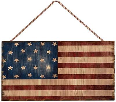 China 4th of July Hanging Sign God Bless American Plaque Door Wall Decorations Independence Day Party Supplies for sale