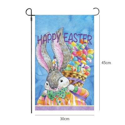 China happy easter garden flag Decorations Outdoor Banner Bunny Eggs Welcome Flag for sale