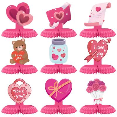 China 9pcs Valentine's Table Decoration Signs Happy Valentine Table Centerpiece Valentine Day Decorations for sale