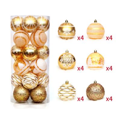 China Hot sale Christmas decorations 6 cm 24 painted transparent ball Christmas ball set Christmas tree pendant for sale