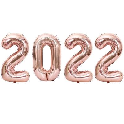 China 16inch 2022 Number Foil Balloons for Happy New Years Eve Party Supplies for sale