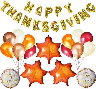 China 35 Pcs Thanksgiving Party Decoration Set Include Happy Thanksgiving Letter Foil Balloon Theme Party Supplies for sale