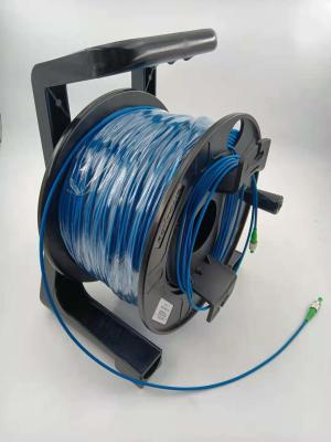 China Metal 2core 4core 12core Portable Pre-Terminated TPU Fiber Optic Cable Drum Reel à venda