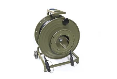 China Tactical Fiber Optic Cable Reel With Expanded Beam Fiber Connector Te koop