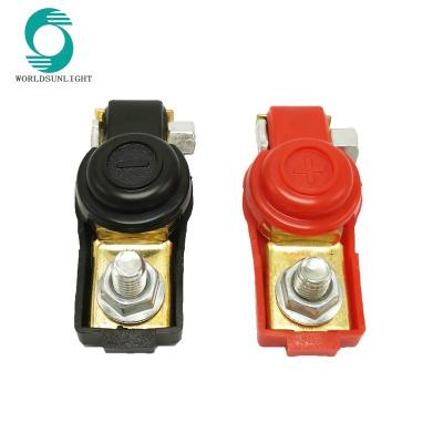 China 1 Pair Quick Release Battery Terminals Car Battery Terminal Connector Industrial Auto Battery Hold Down Clips Copper For Car Truck Caravan for sale