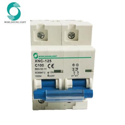 China Imported Material XNC-125C80 IEC60947 80A 500V Miniature DC 2 Pole 2P Circuit Breaker DC MCB For Solar System for sale