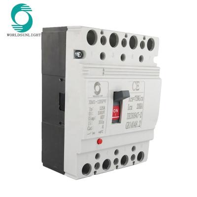 China XM1-125PV 125A 4Pole DC 1000v Cast Case Circuit Breaker MCCB For Photovoltaic Solar Power System 20KA for sale