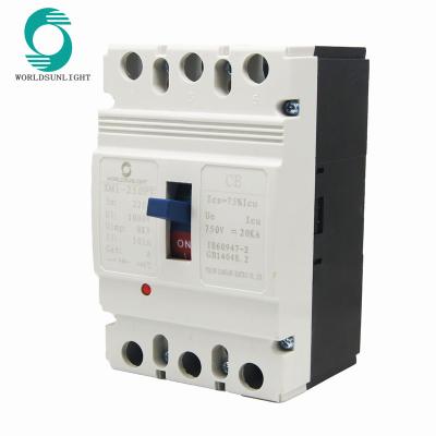 China XM1-250PV 160A 200A 225A 3P DC 750V Molded Case Circuit Breaker MCCB 10-25KA for sale