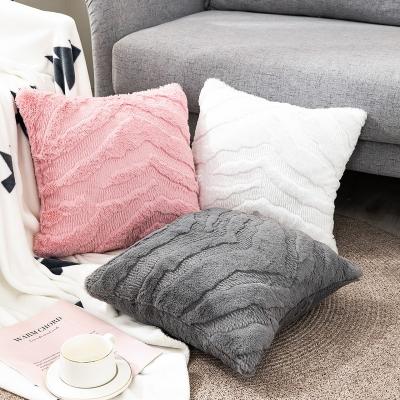 China Luxury Soft Faux Fur Rabbit Throw Pillow Covers Living Room Sofa Pillows Cushion Cover Throw Pillows Cover Luxury for sale