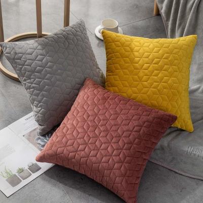 China Viable Modern Simplicity Sofa Cushion Covers Solid Color Quilting Pillow Case Covers Decoration For Sofa Bed Car for sale