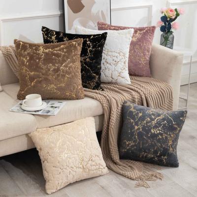 China Soft Home Decorative Pillow Case Cushion Cover Bronzing Stone Pattern Luxury Sofa Pillow Case Cover Cushion For Nordic Style for sale