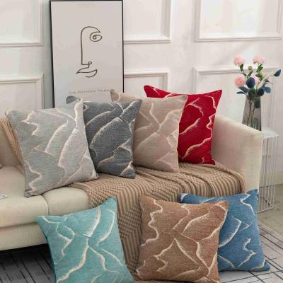 China Designer Pattern Pillow Case Covers Chenille Cushion Cover Viable Decoration Geometric Geometric Cushion Cover for sale