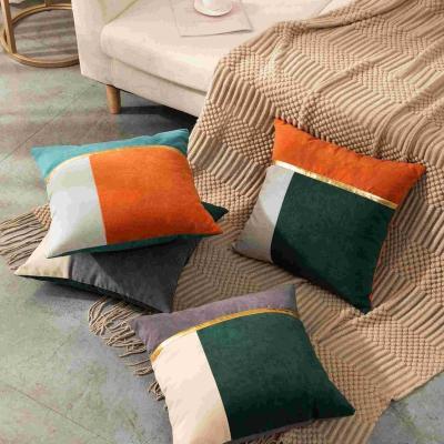 China Sustainable Soft Comfortable Nordic Cushion Cover Geometric Stitching Splicing Cushion Covers Home Decorative for sale