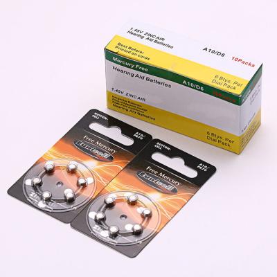 China Hearing Air A10 Hearing Air Battery PR70 Zinc Air Button Cell Battery For Hearing Air for sale