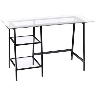 China Eco-friendly Contemporary Metal Student Writing Desk Home Office Table Glass Desk Executive for sale