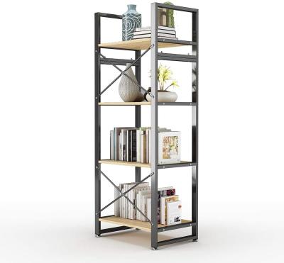 China Eco-friendly 4 Shelf Bedroom Book Rack Open Storage Office Furniture Shelf Display Book for sale