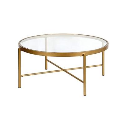 China Nordic modern living room furniture eco-friendly round coffee table glass coffee table for sale