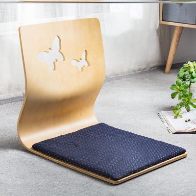 China Japanese wooden tatami chair tatami floor lazy floor chair Japanese tatami chair zaisu seat with cushion for sale