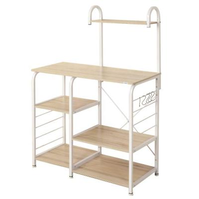 China Sustainable Kitchen Baker Rack 4-Tier Microwave Oven Stand Storage Cart Workstation Service Shelf for sale