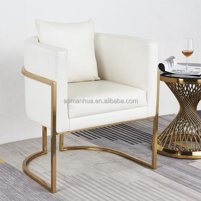 China Modern Modern Furniture Sofa Fabric Gold Legs Leisure Simple Villa Living Room Chair Lying Upholstered Tufted Chair for sale