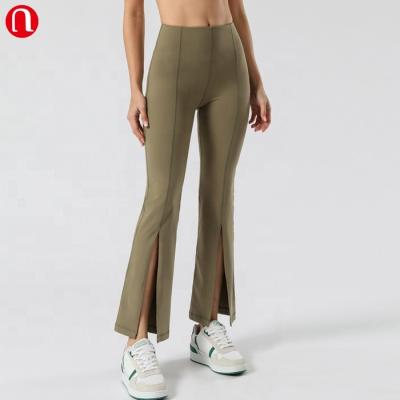 China Luluyun Breathable Leg Open Wide Leg Pants For Women Casual Elastic High Waist Fashion Loose Long Pants New for sale